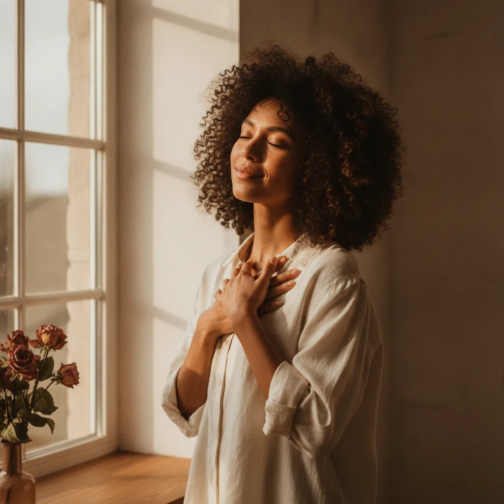 Woman standing tall, rooted and radiant